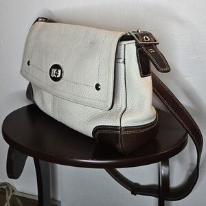 Vintage Coach Hamilton White and Brown Shoulder Bag !